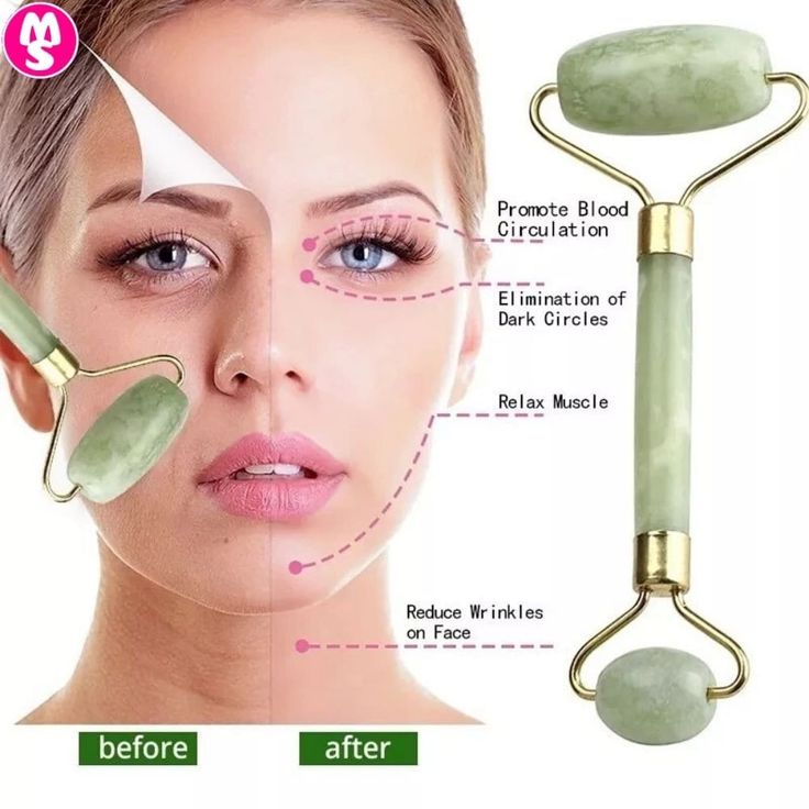 Rolo Pedra de Jade Massageador + Placa Gua Sha Anti envelhicimento.