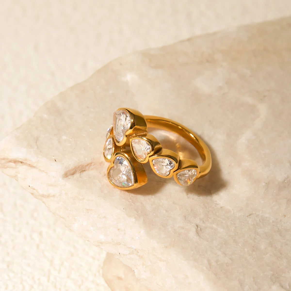 Anel-Coração-Aurora-Banhado-a-Ouro-18k – Dolce-Diva