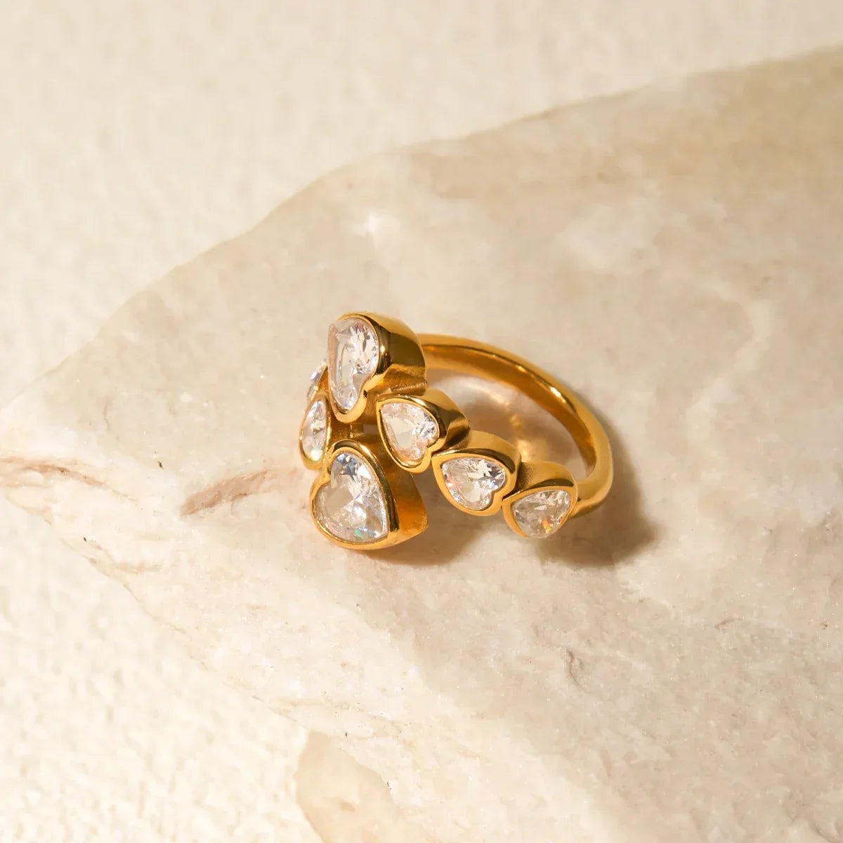 Anel Coração Aurora Banhado a Ouro 18k – Dolce Diva - Dolce Diva