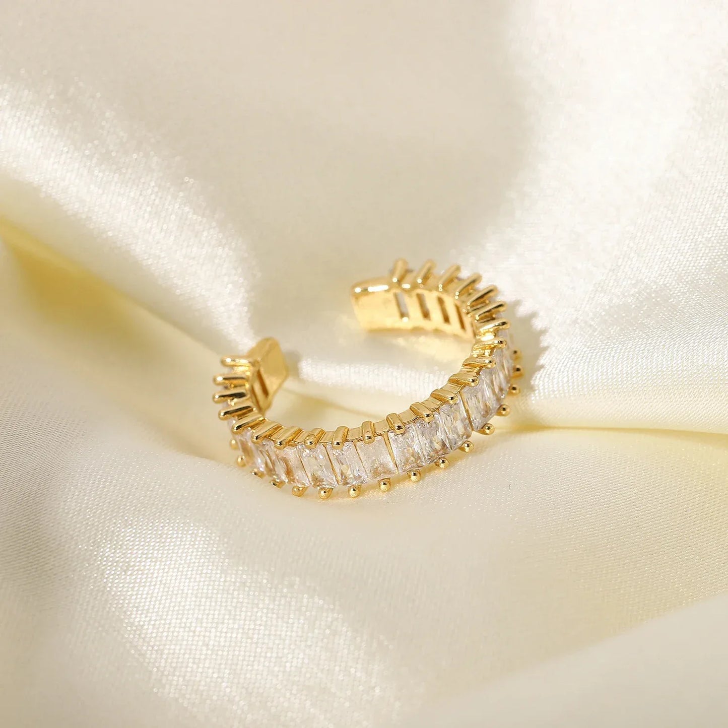 Anel Retangular Ajustável com Zircônia - Dolce Diva - Dolce Diva