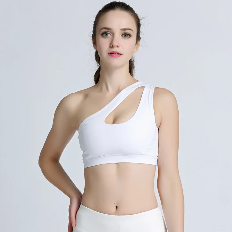 Top Esportivo Feminino One Shoulder com Bojo Removível e Alta Elasticidade - Dolce Diva