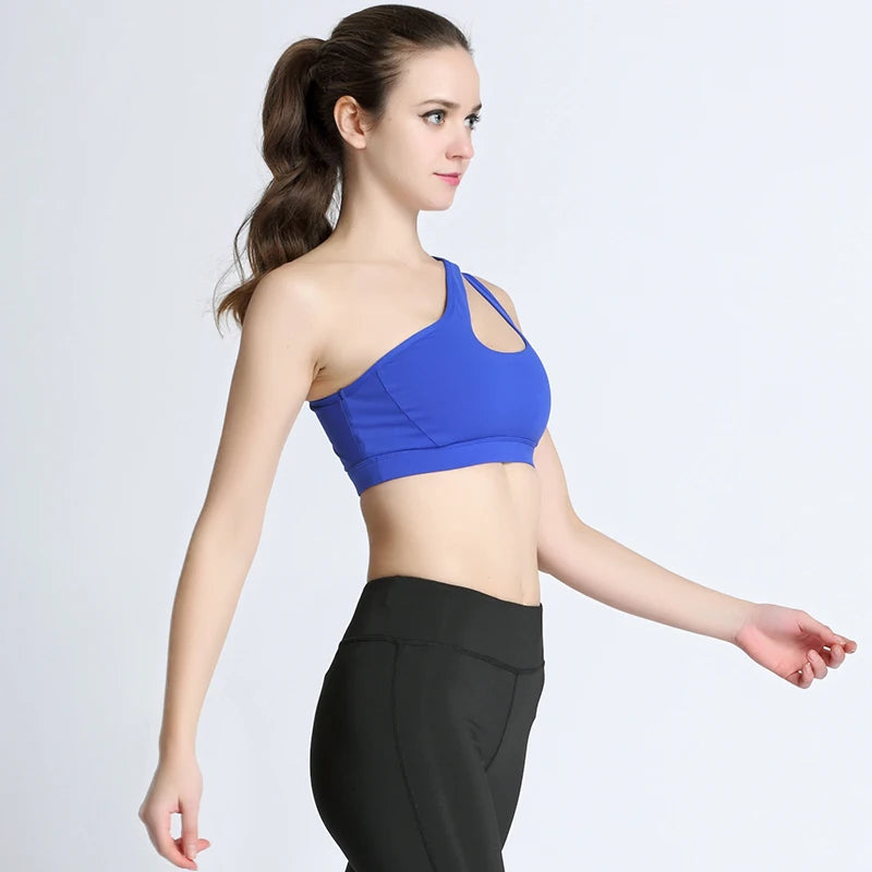 Top Esportivo Feminino One Shoulder com Bojo Removível e Alta Elasticidade - Dolce Diva
