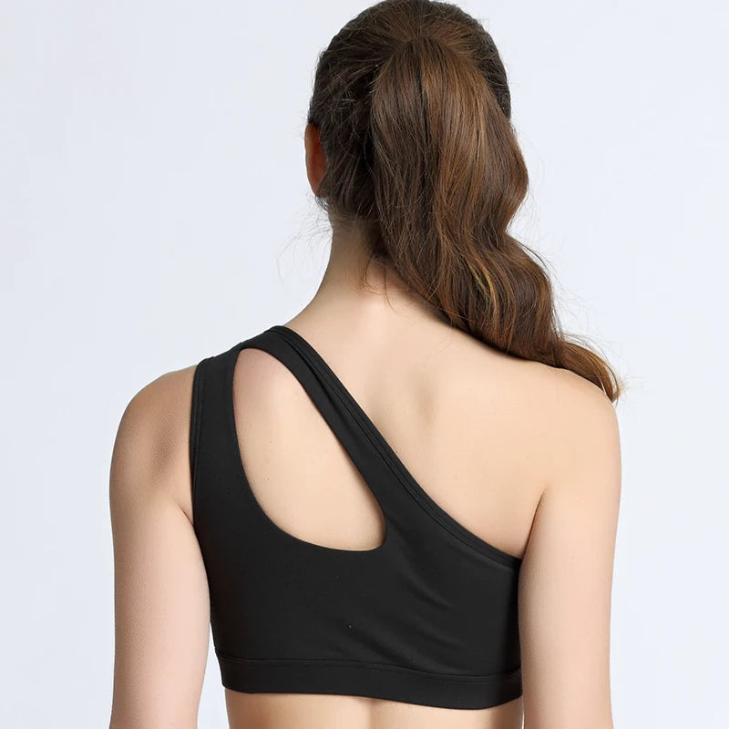 Top Esportivo Feminino One Shoulder com Bojo Removível e Alta Elasticidade - Dolce Diva