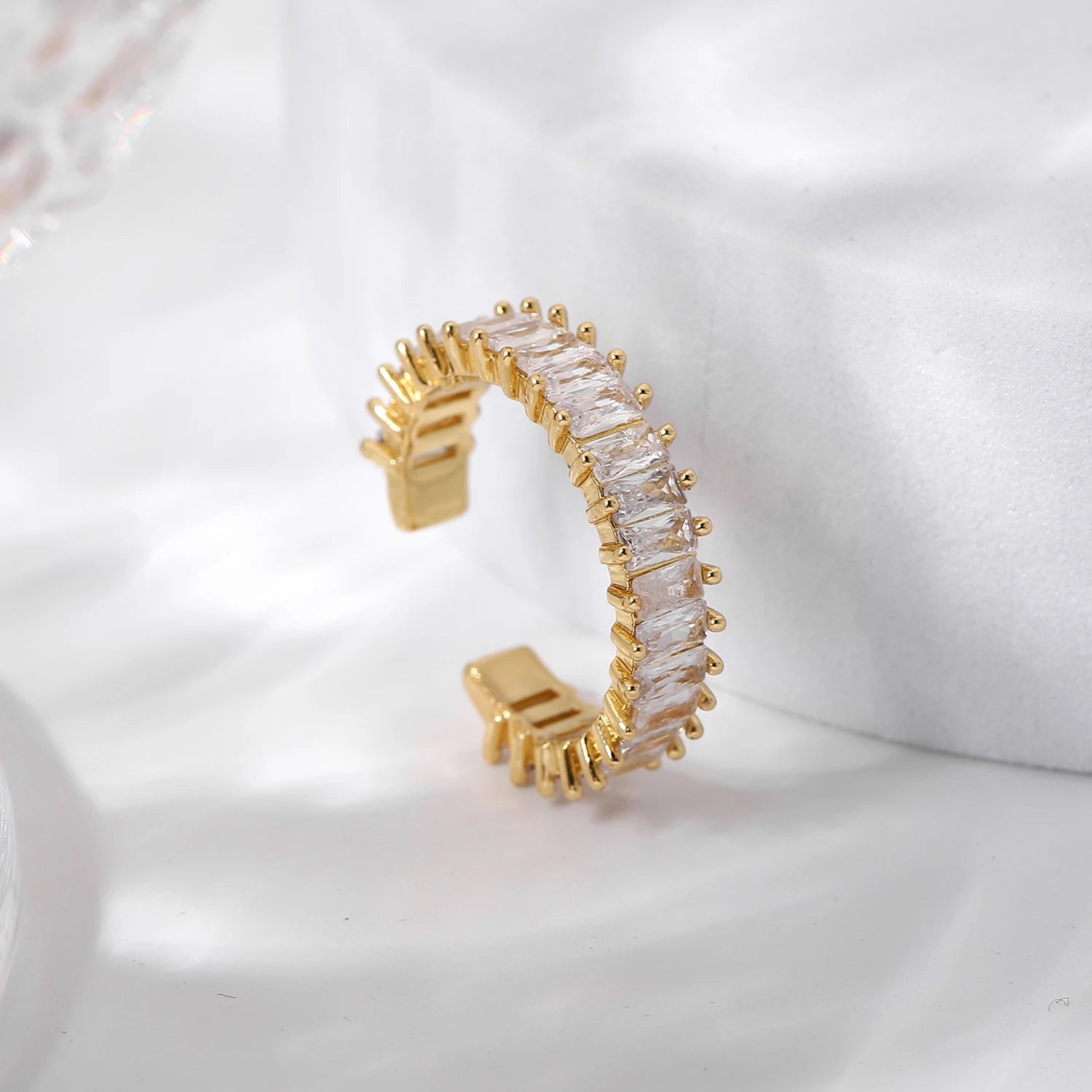 Anel Retangular Ajustável com Zircônia - Dolce Diva