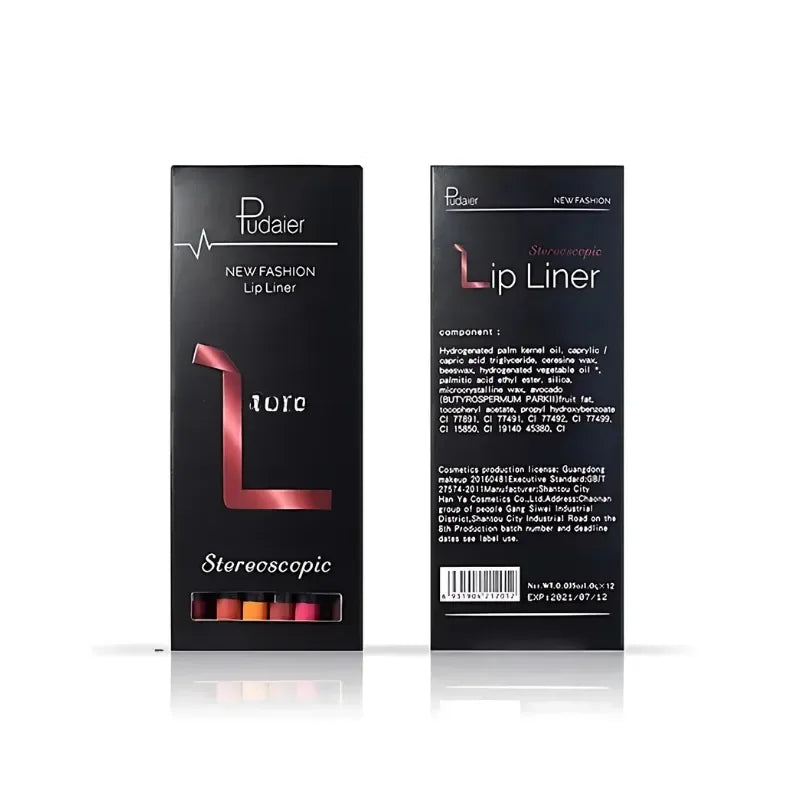 Kit com 12 Lápis de Contorno Labial à Prova d’Água - Dolce Diva - Dolce Diva