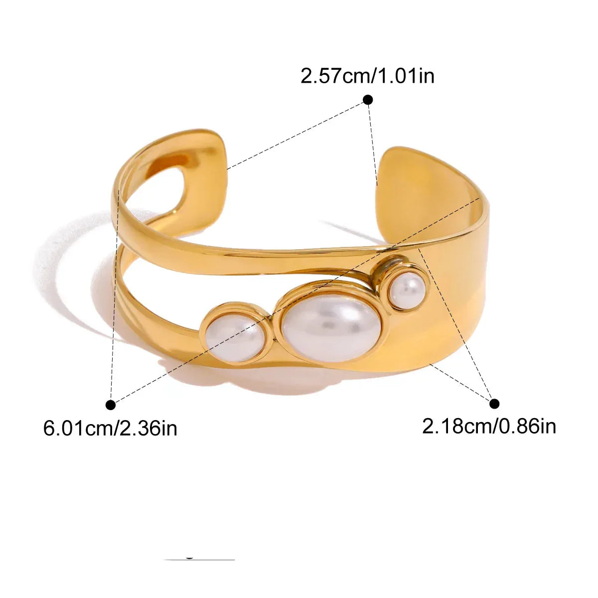 Pulseira Bangle Pearlstone Banhada a Ouro 18k – Dolce Diva - Dolce Diva