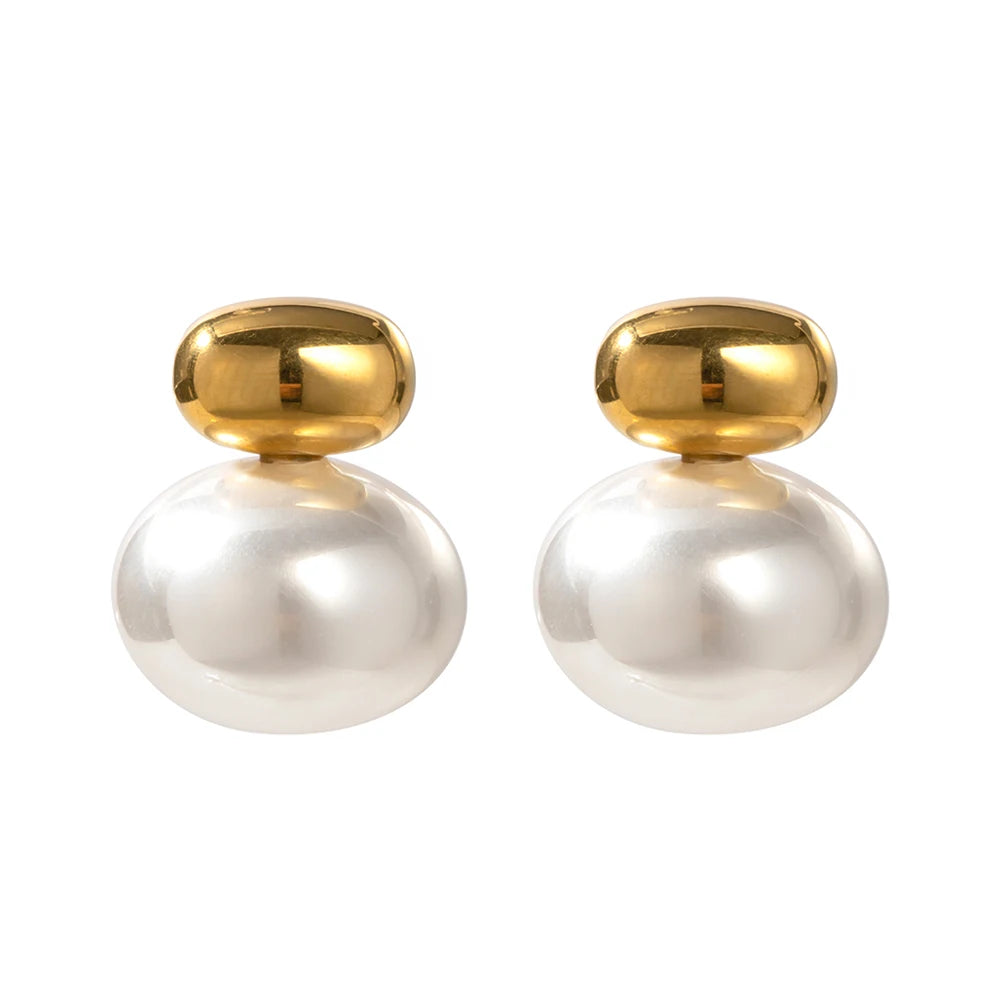 Brinco Pérola Elegance à Prova d’Água em Aço Inoxidável - Dolce Diva