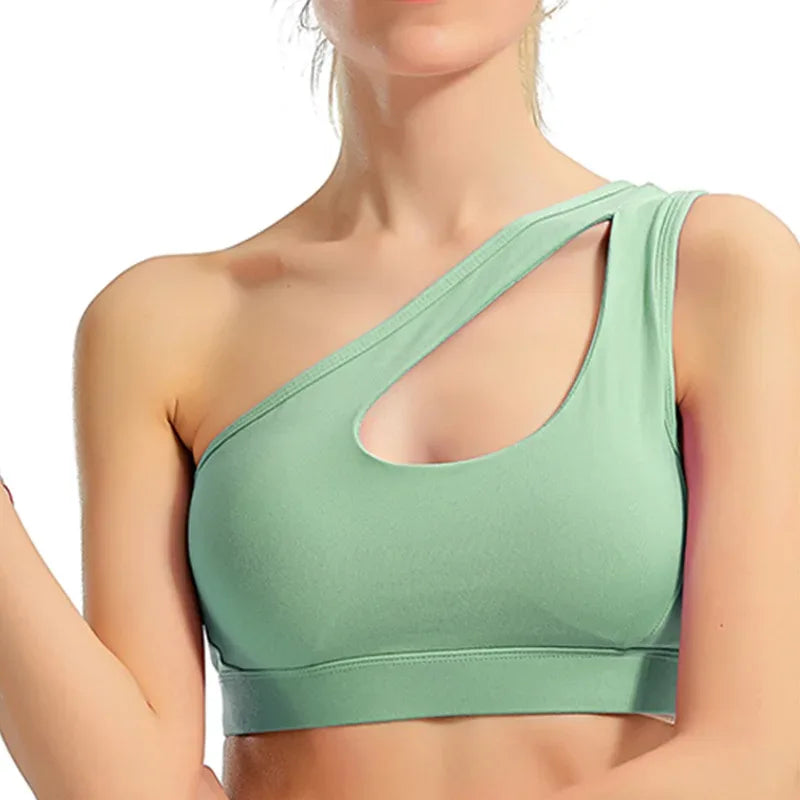 Top Esportivo Feminino One Shoulder com Bojo Removível e Alta Elasticidade - Dolce Diva - Dolce Diva