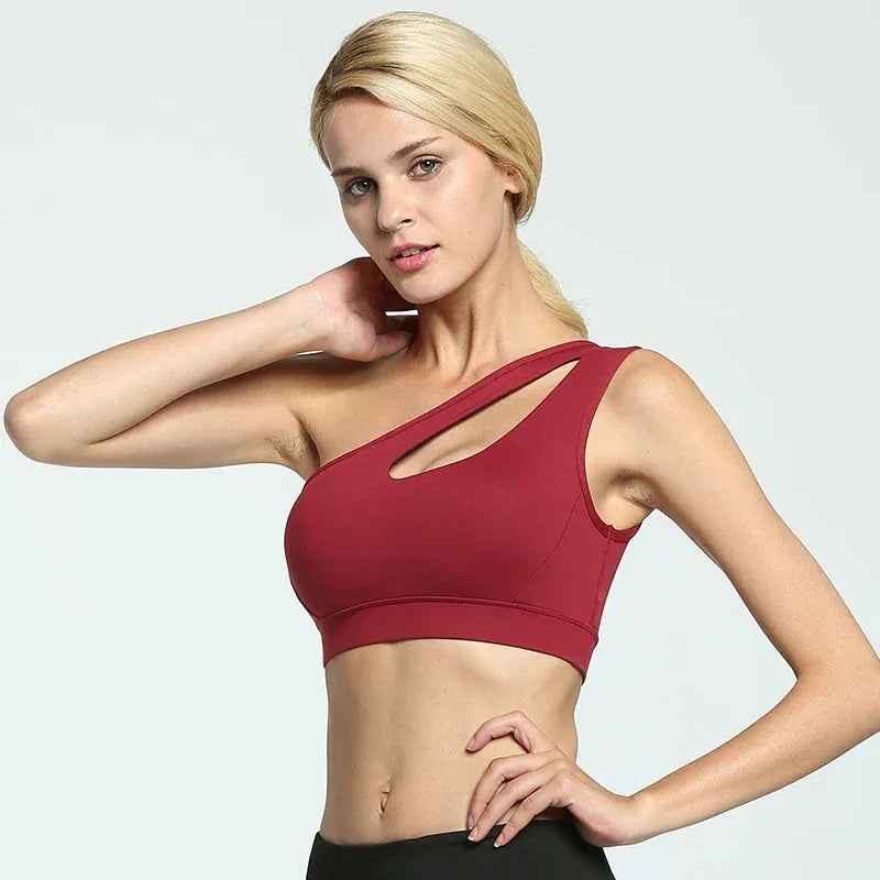 Top Esportivo Feminino One Shoulder com Bojo Removível e Alta Elasticidade - Dolce Diva - Dolce Diva
