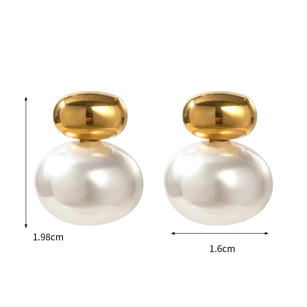 Brinco Pérola Elegance à Prova d’Água em Aço Inoxidável - Dolce Diva - Dolce Diva