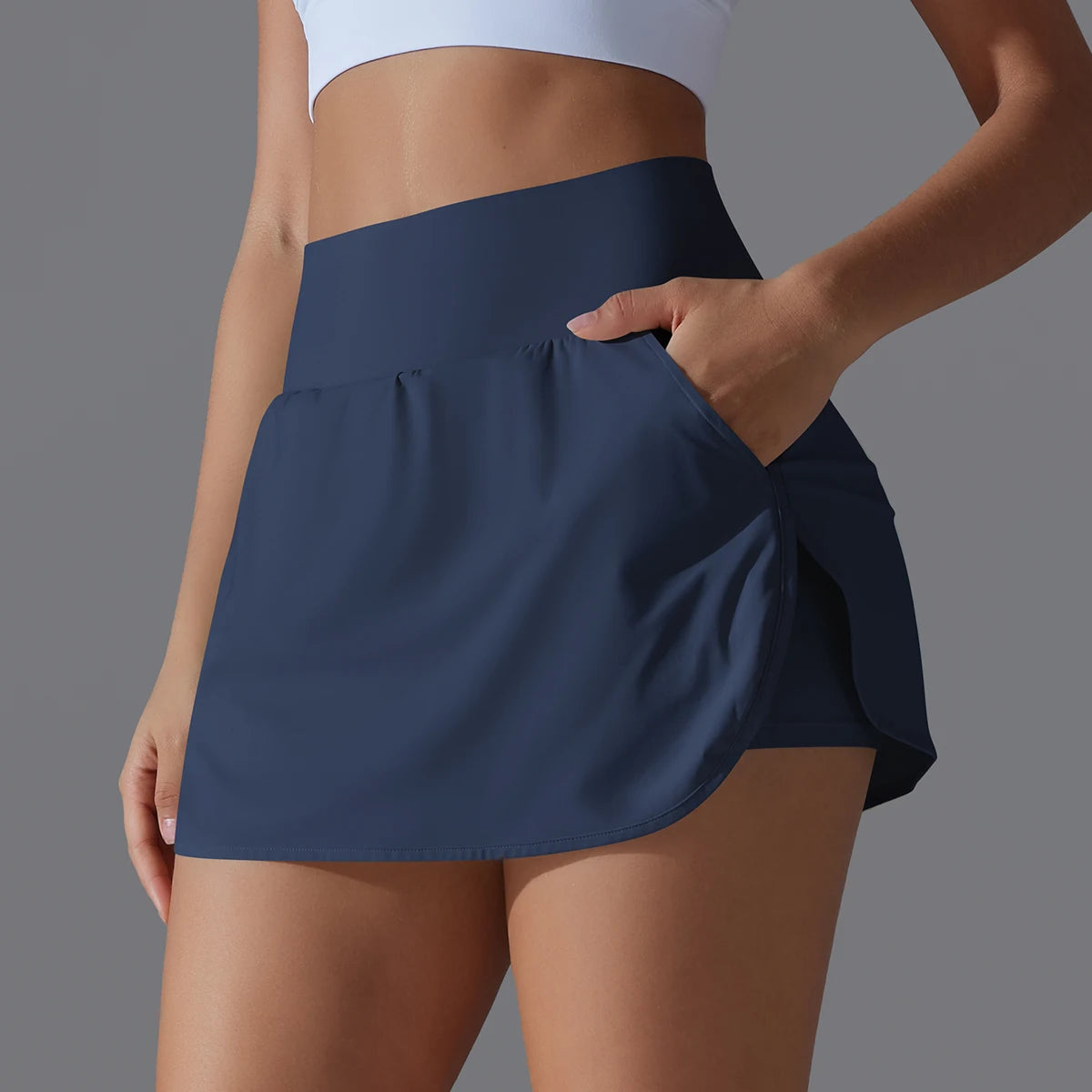 Shorts Feminino de Corrida com Camada Dupla, Secagem Rápida e Bolso Interno – Dolce Diva