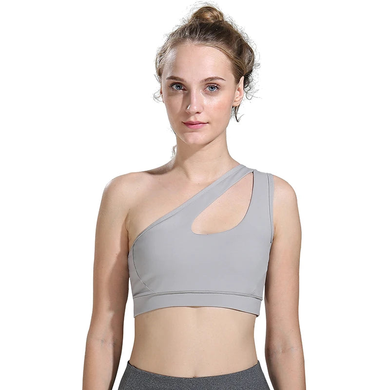 Top Esportivo Feminino One Shoulder com Bojo Removível e Alta Elasticidade - Dolce Diva