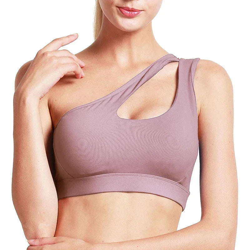 Top Esportivo Feminino One Shoulder com Bojo Removível e Alta Elasticidade - Dolce Diva - Dolce Diva