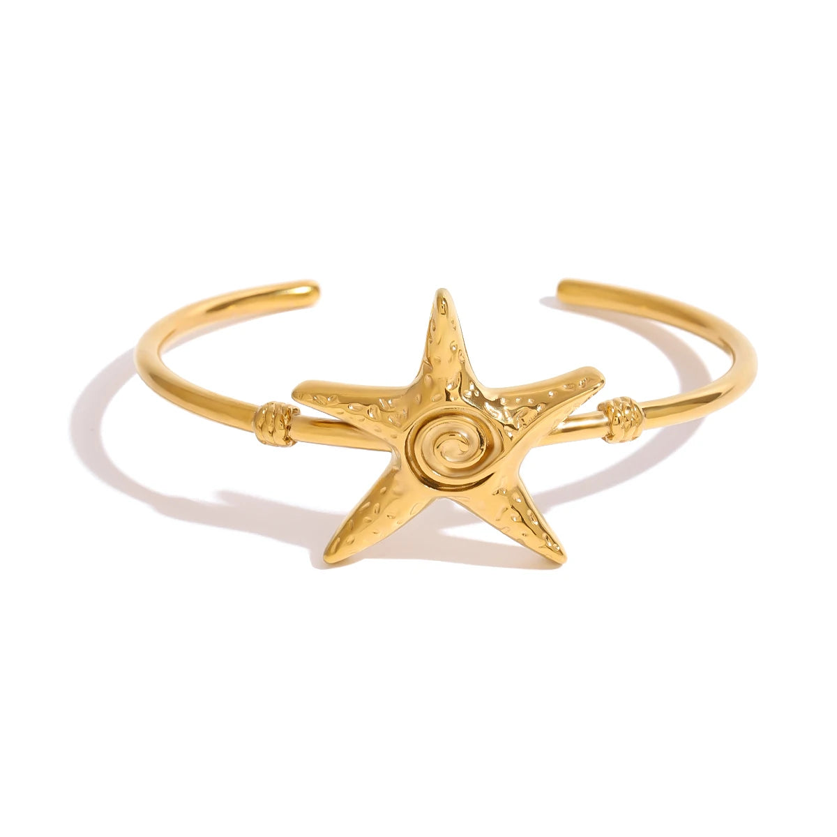 Pulseira Estrela-Dourada com Textura Martelada – Dolce Diva
