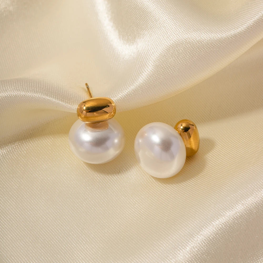 Brinco Pérola Elegance à Prova d’Água em Aço Inoxidável - Dolce Diva