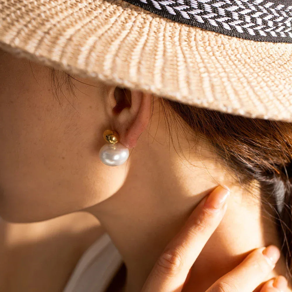 Brinco Pérola Elegance à Prova d’Água em Aço Inoxidável - Dolce Diva - Dolce Diva