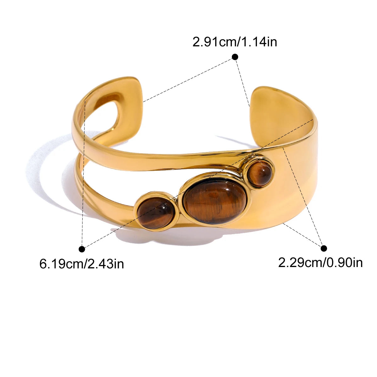 Pulseira Bangle Pearlstone Banhada a Ouro 18k – Dolce Diva