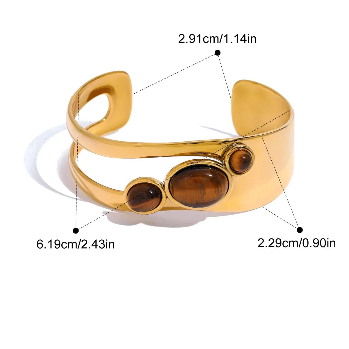 Pulseira Bangle Pearlstone Banhada a Ouro 18k – Dolce Diva - Dolce Diva