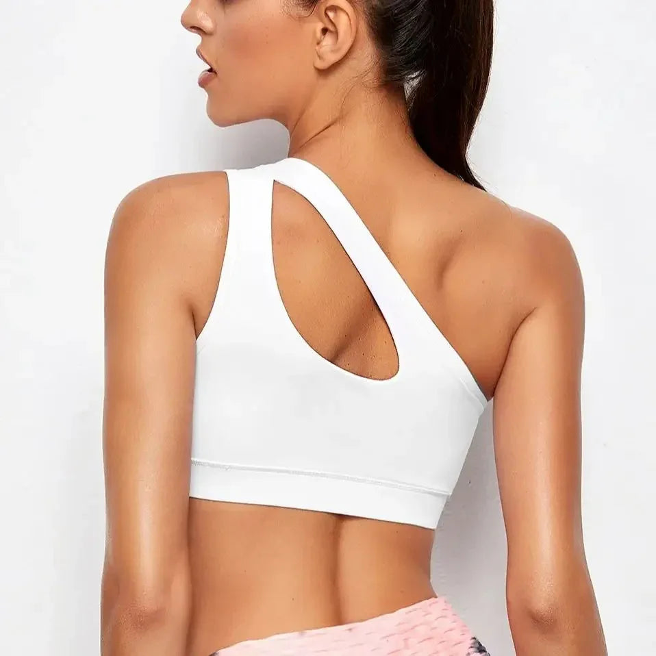 Top Esportivo Feminino One Shoulder com Bojo Removível e Alta Elasticidade - Dolce Diva - Dolce Diva