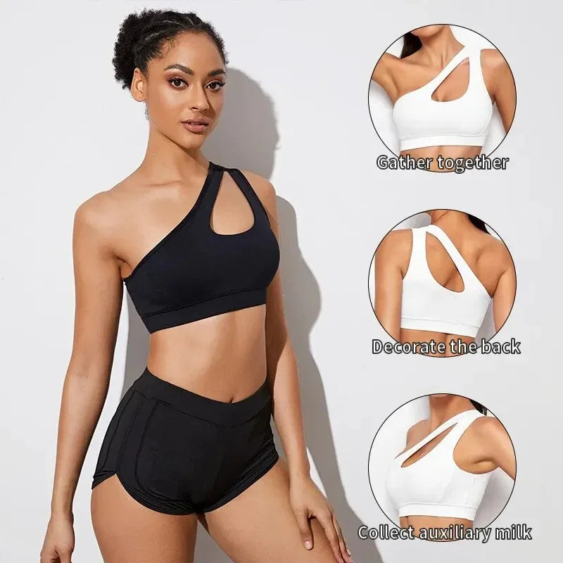 Top Esportivo Feminino One Shoulder com Bojo Removível e Alta Elasticidade - Dolce Diva - Dolce Diva